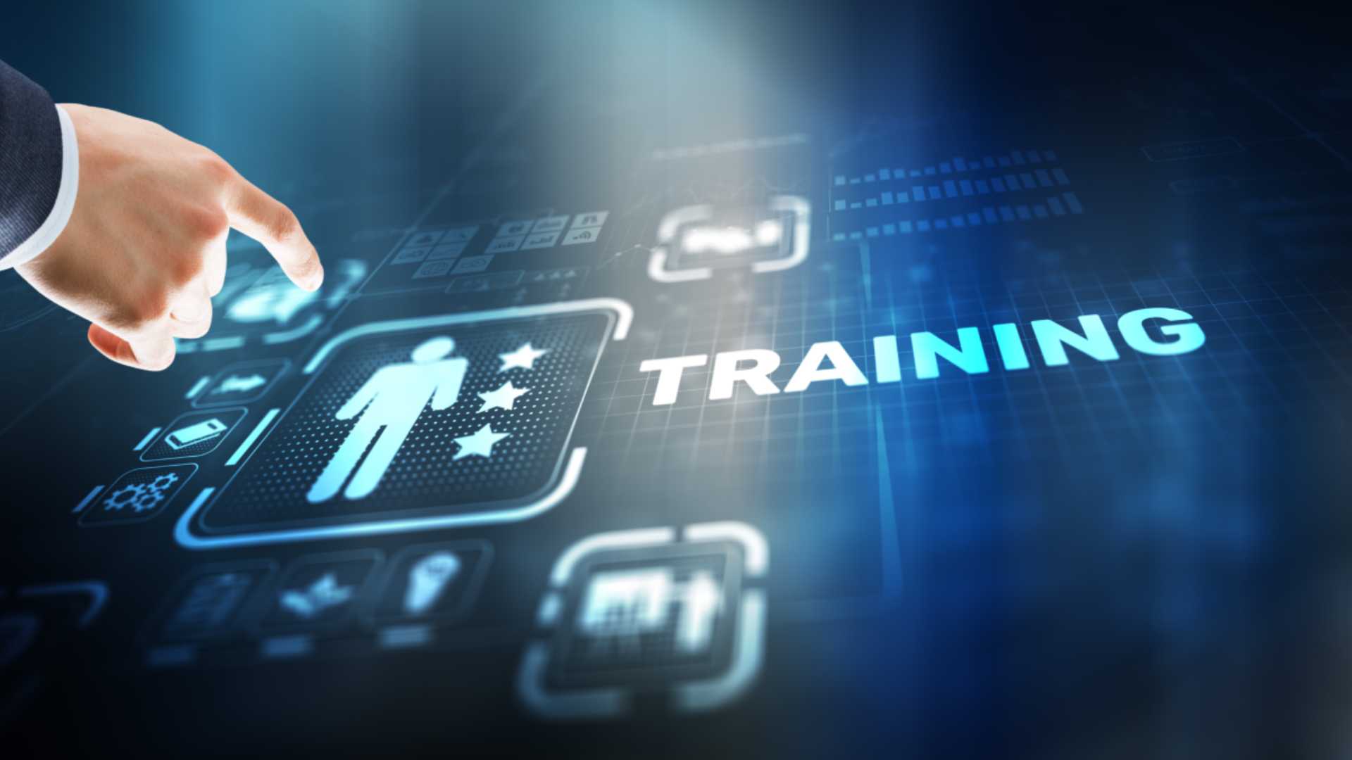 Man using training website