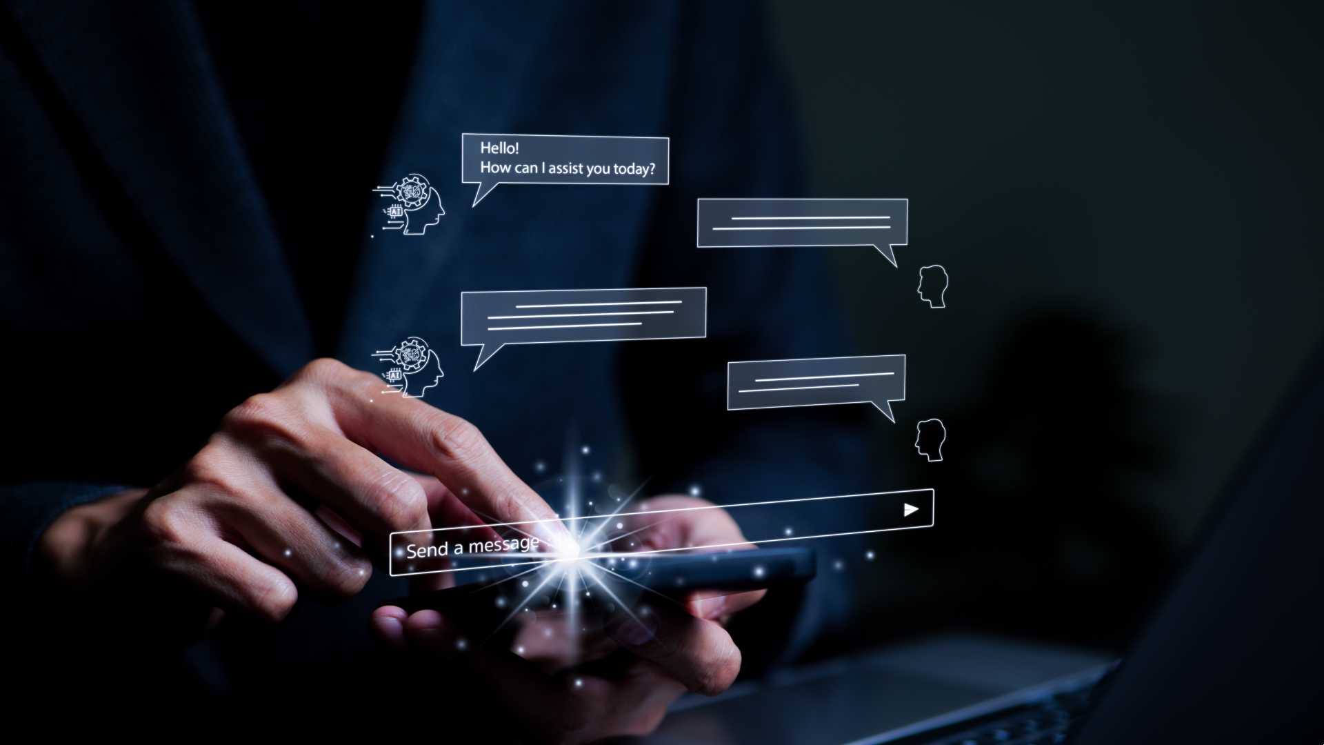 Man using AI technology.