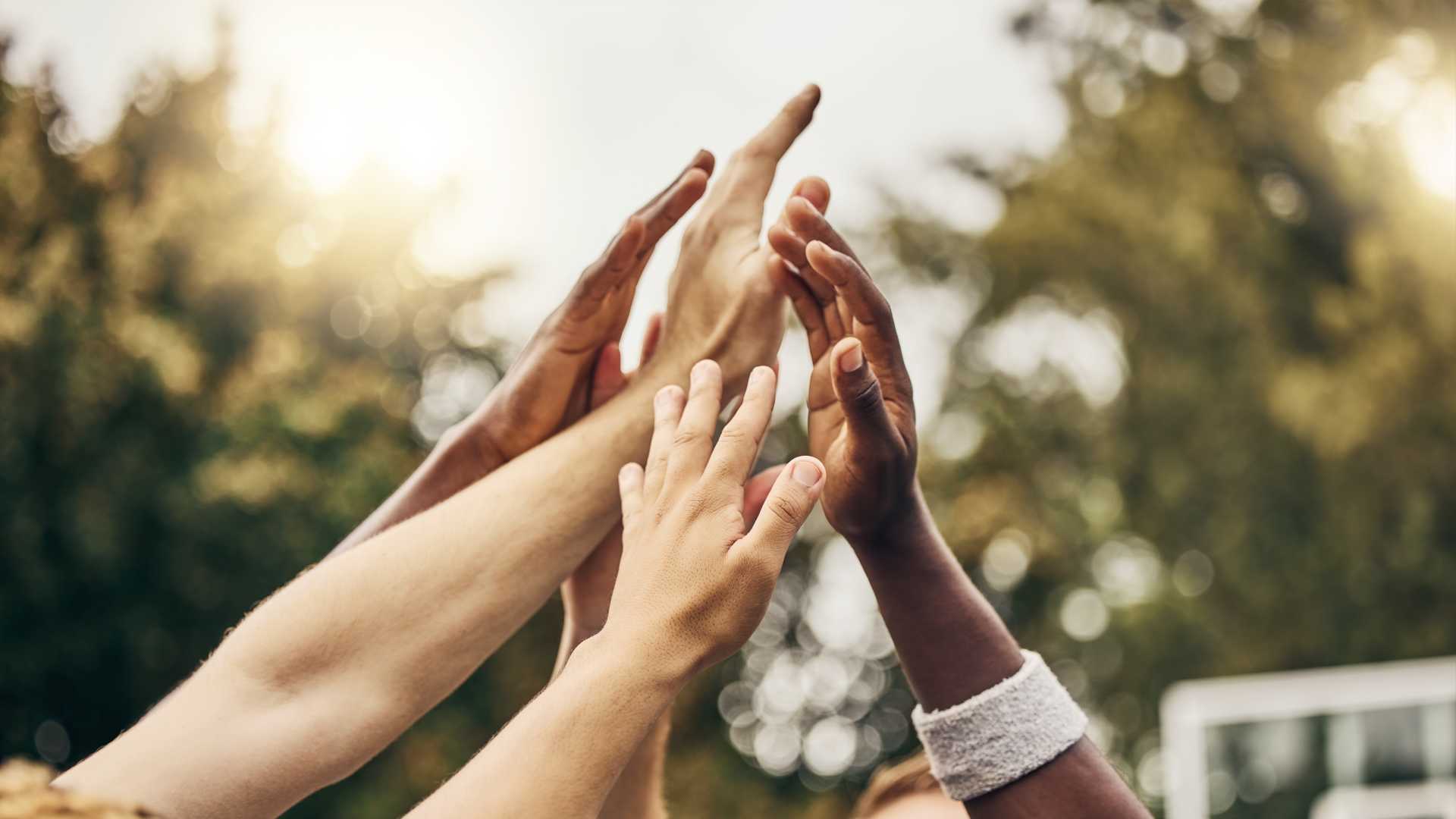 Teamwork with a diverse group.