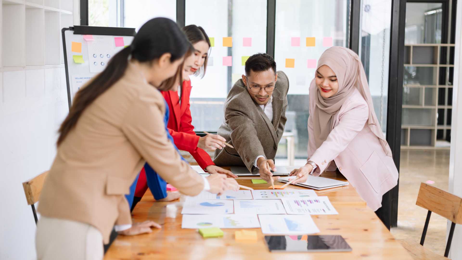 A group of people working together on a project.