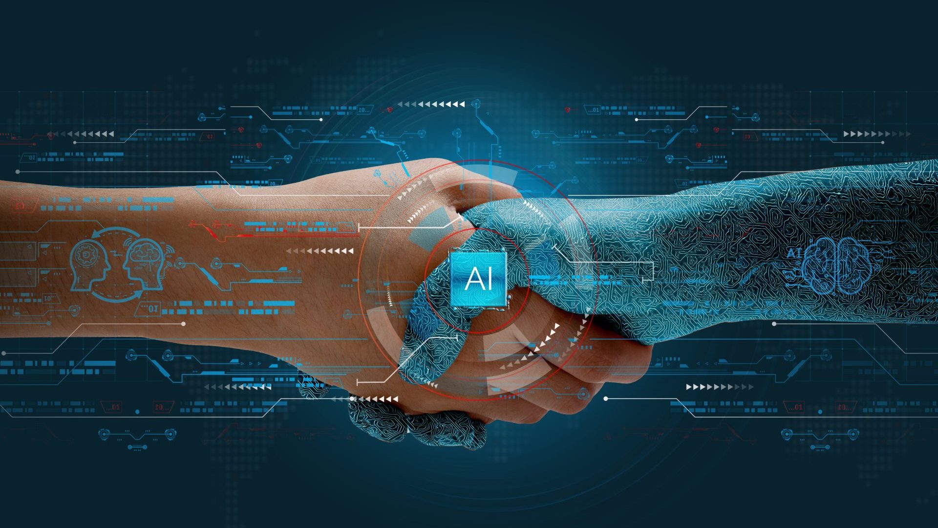 Human and robot interaction.