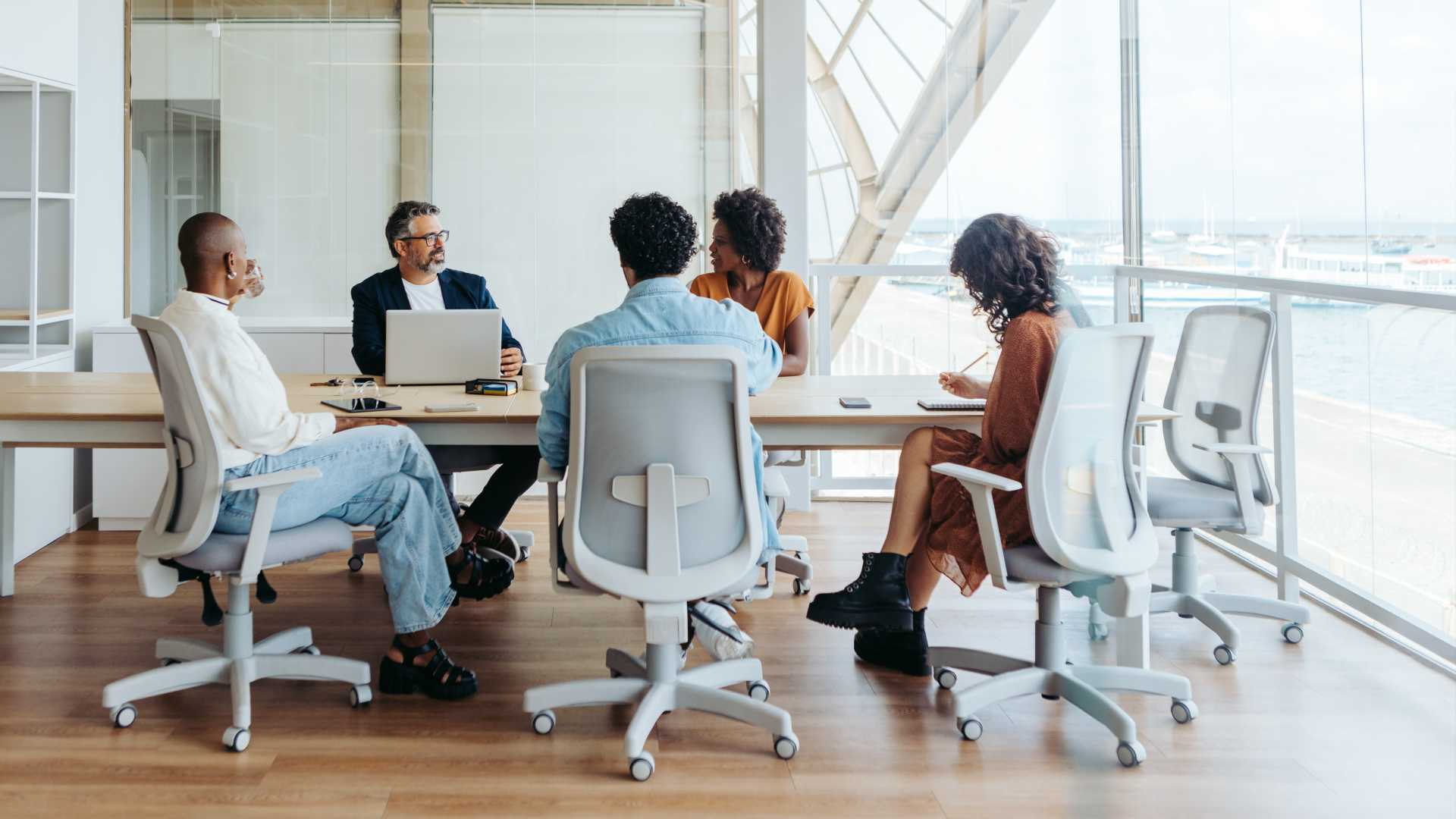 A group of people working together for a project.