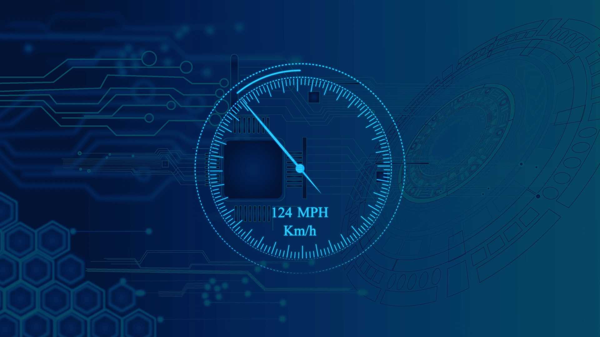 Outline of speed meter going fast.