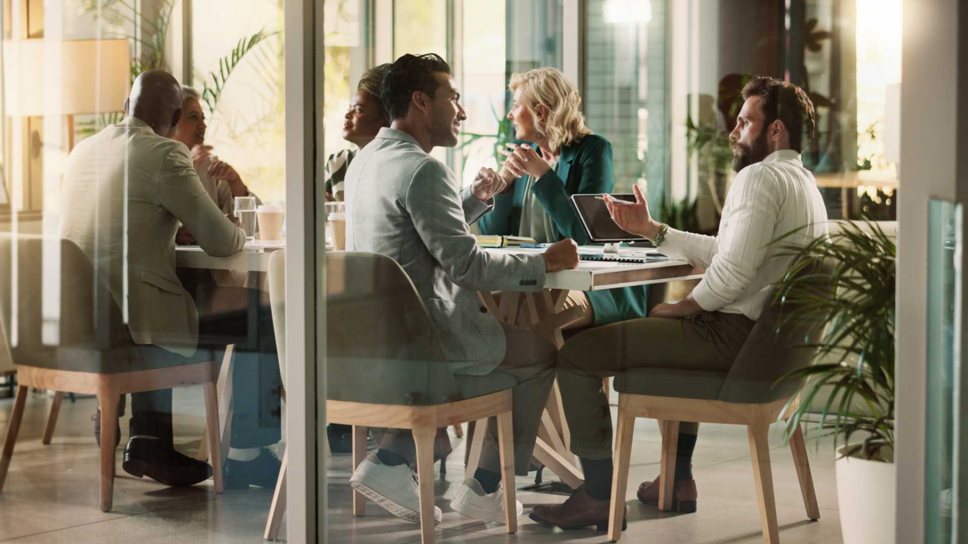 Board meeting in a conference room.