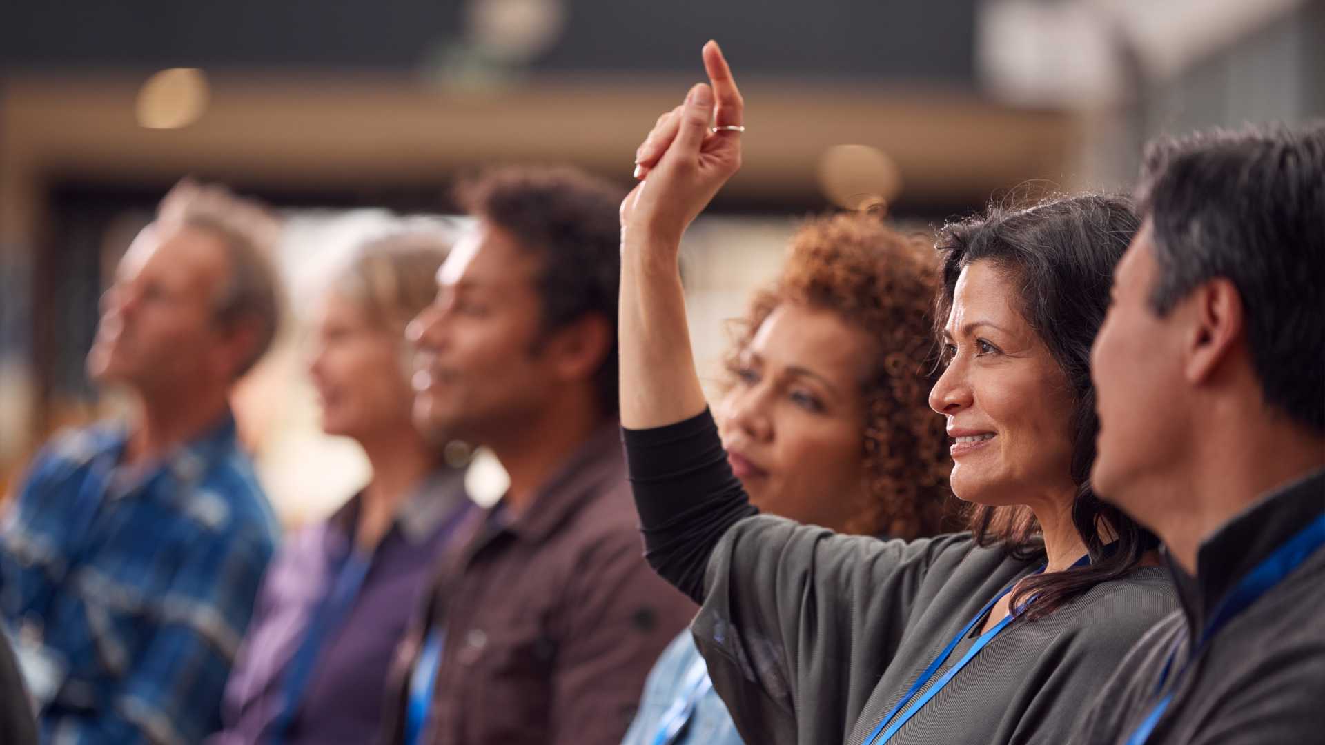 A group of people engaging in a session.