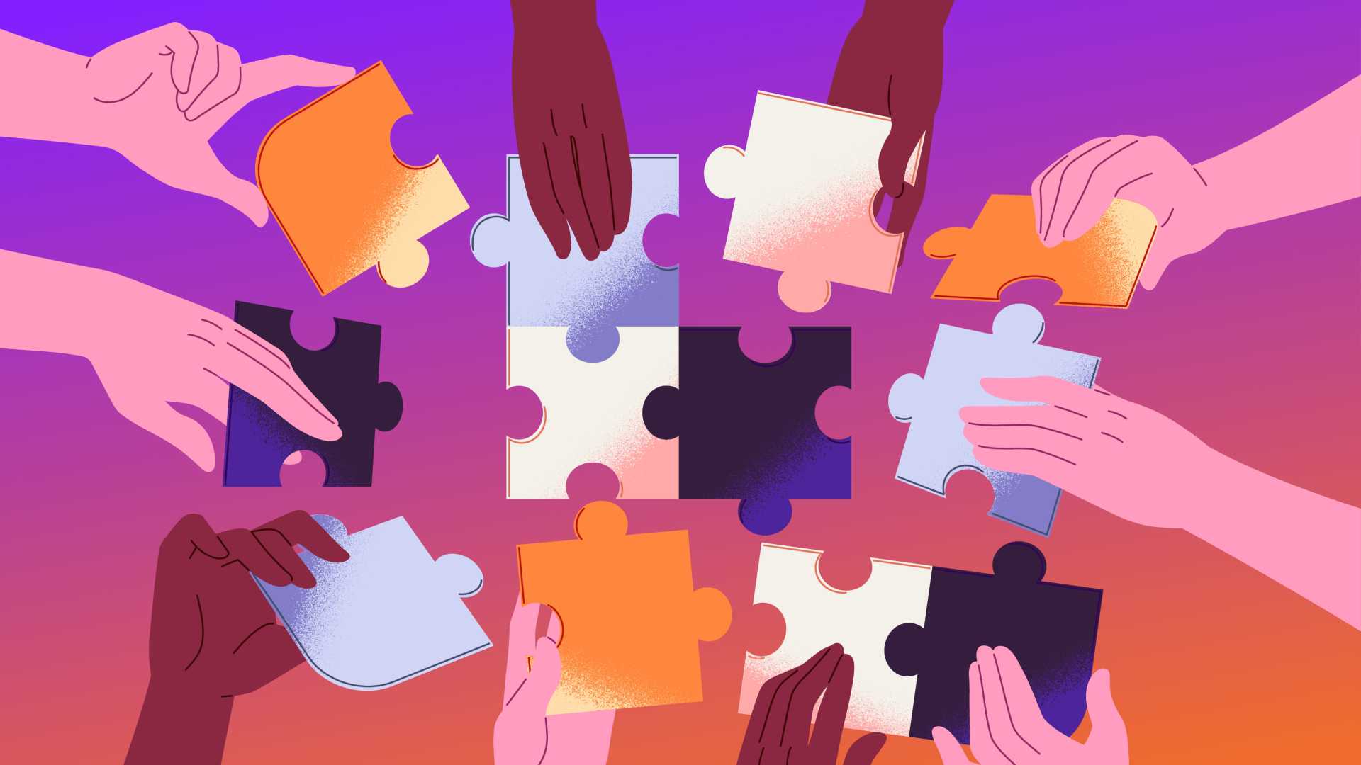 puzzle pieces fitting together.