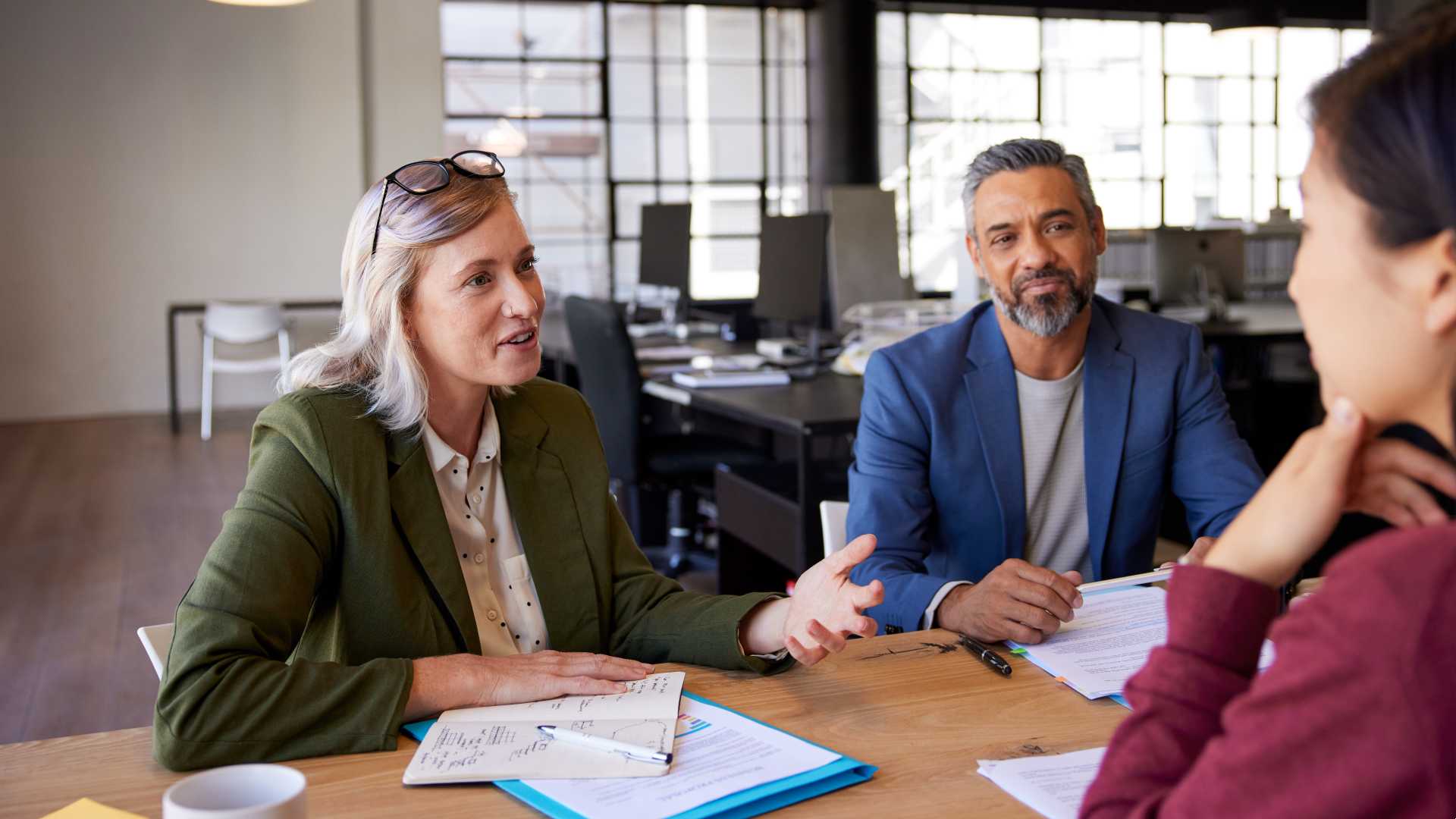 People in a team meeting,