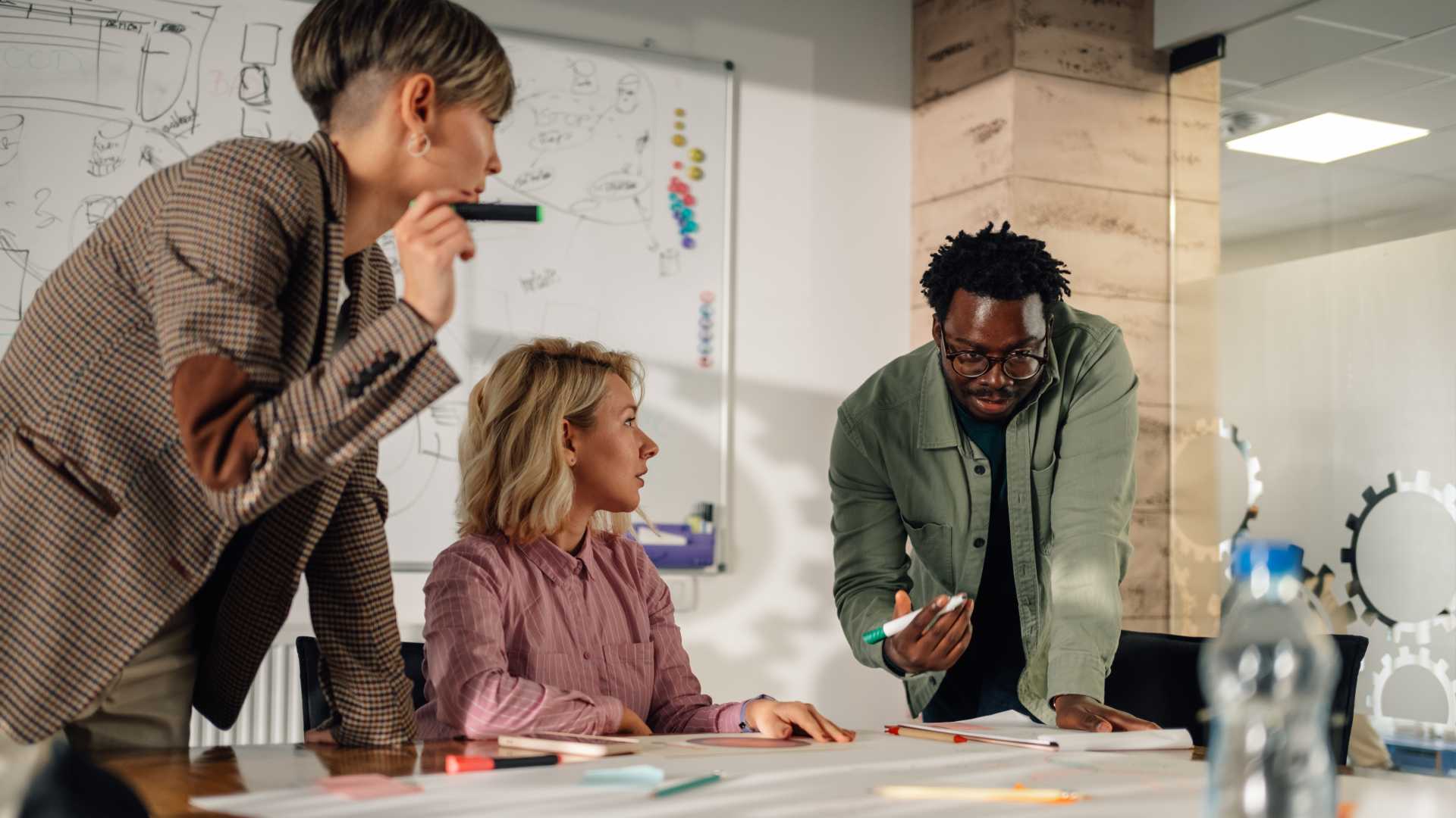 People in a team meeting.