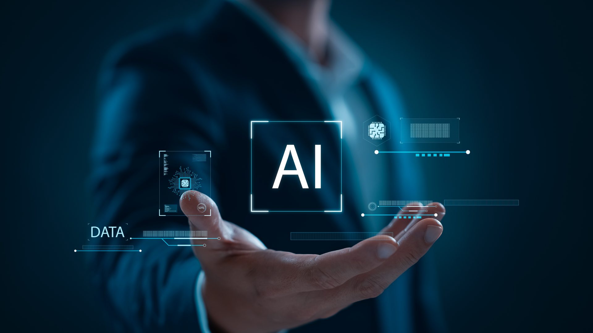 Man using AI tech