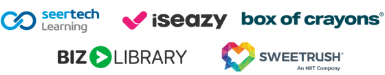 AI in training learning tech showcase sponsors: BizLibrary, SweetRush, Seertech Learning, iseazy, box of crayons