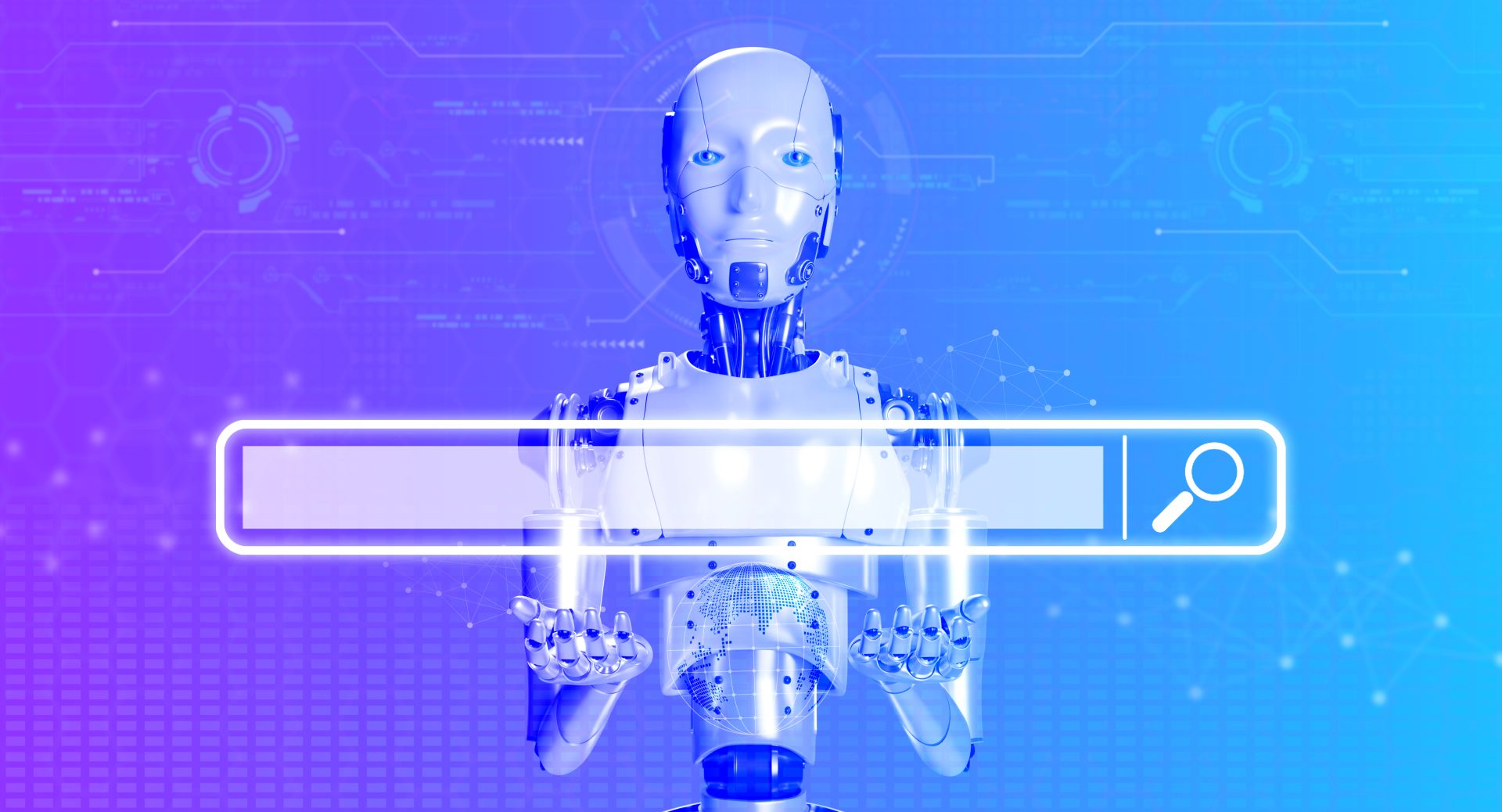 AI robot using search engine.