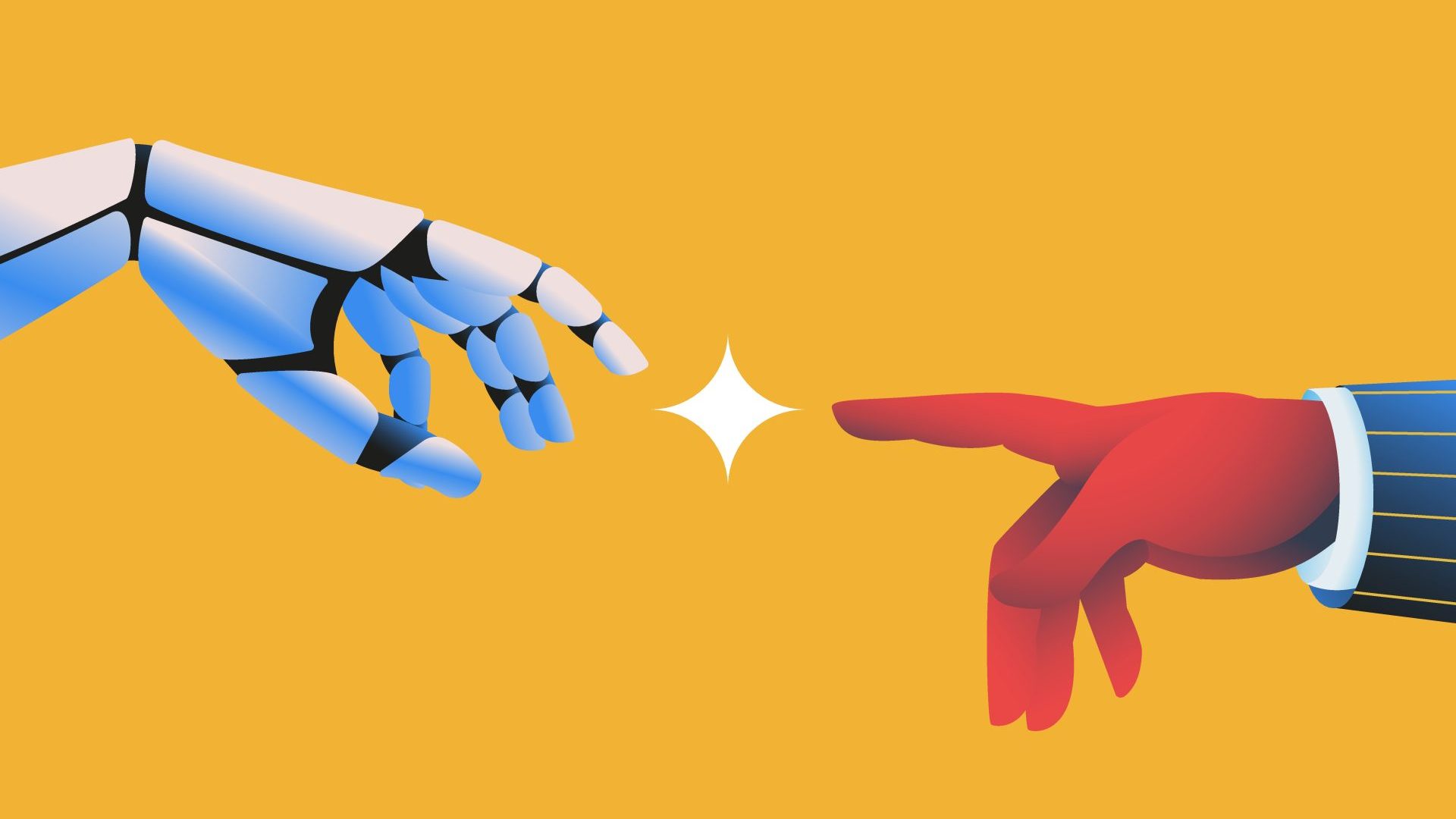 Robot and human interaction.