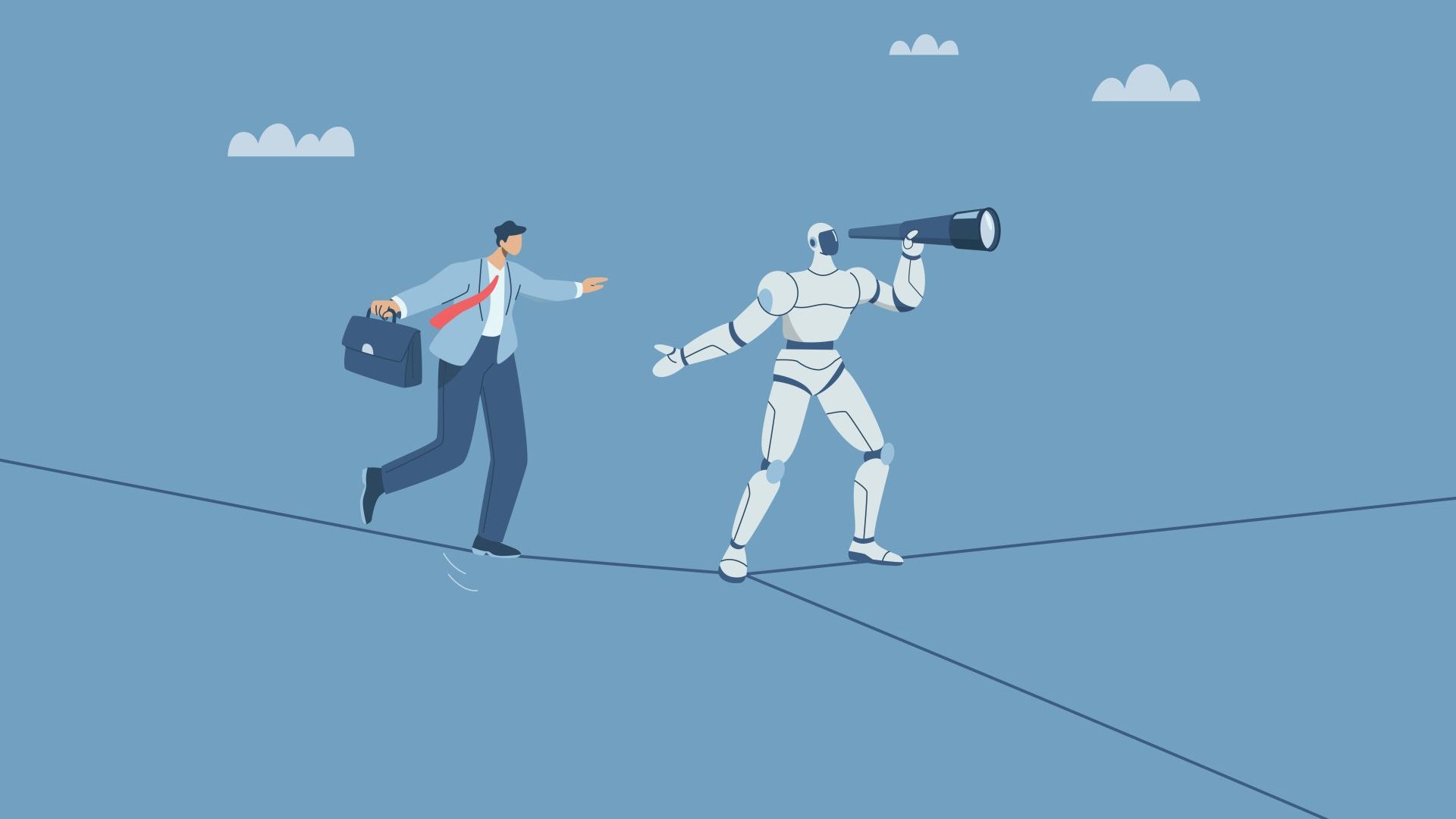 Person and AI collaboration.