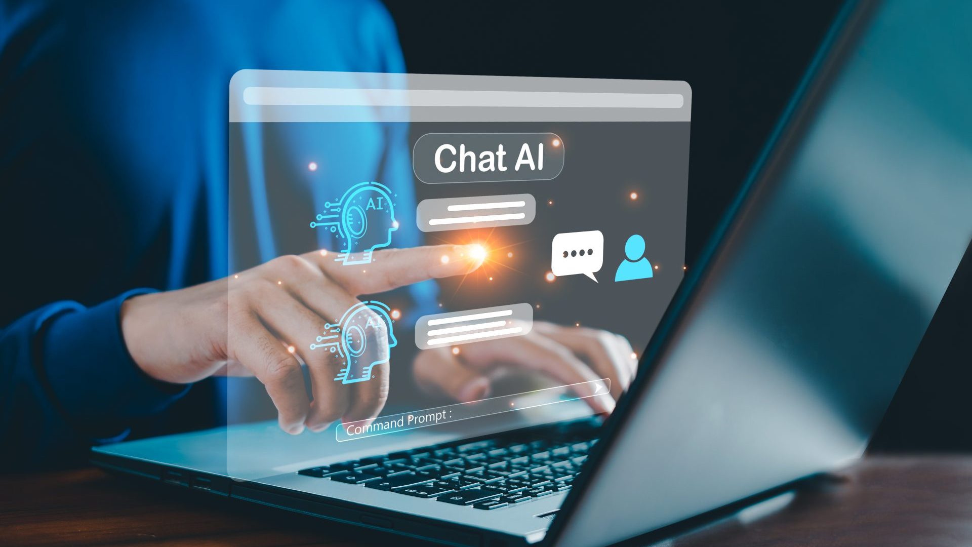 Person using AI for work.